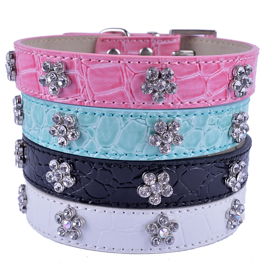 10pcs/lot Pet Dog Collar Rhinestones Flowers Charms For Collar Necklace