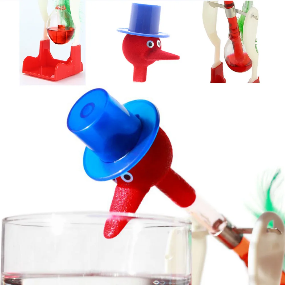 1Pc Non Stop Drinking Lucky Bird Duck Desk Toy Perpetual Motion New