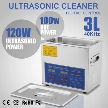 

3L Digital Heated Ultrasonic Cleaner Bath Tank Cleaning Machine w/ Timer