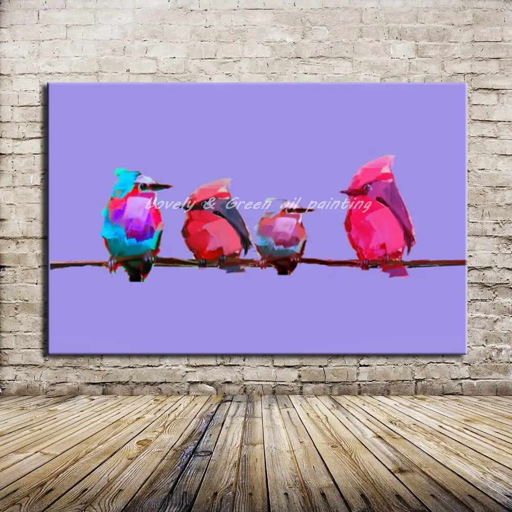Mintura Hand Painted Bird Animals Oil Painting On Canvas Modern Abstract Poster Wall Art Pictures For Hotel Decoration No Framed | Дом и сад