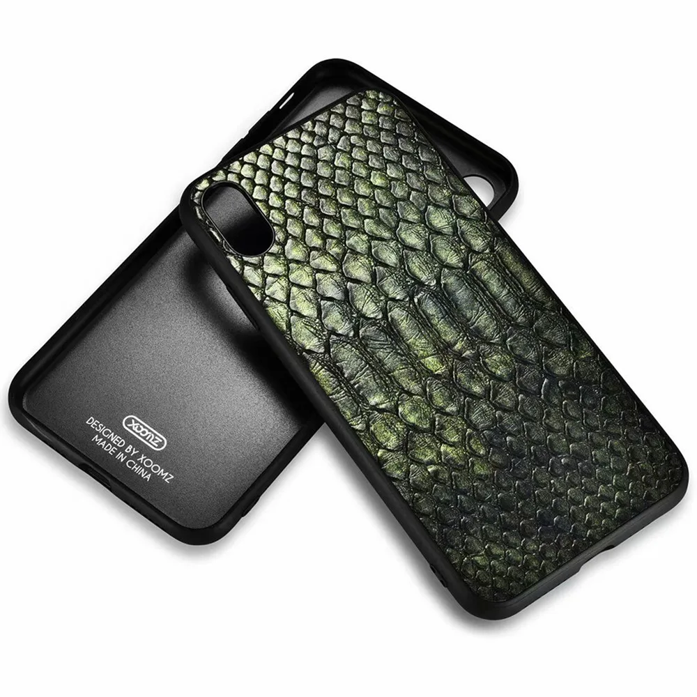 XOOMZ роскошные змеиной кожи чехол для iPhone X XS MAX XR крышка из искусственной на заднюю