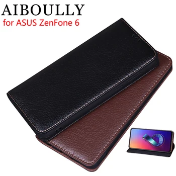 

AIBOULLY For ASUS ZenFone 6 Case Soft Silicone Back Flip Leather Cover Original For ZenFon 6 Case Hard Fundas Phone Bag Capas