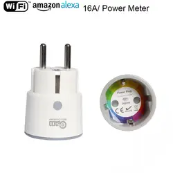 НЕО Coolcam Smart Plug Wi Fi разъем 3680 Вт 16A мощность мониторинга энергии таймер ЕС выход голос Управление по Alexa Google IFTTT