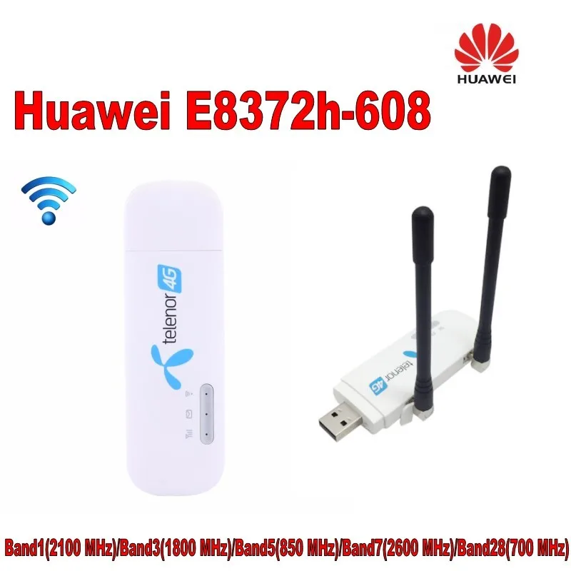 Разблокированный 150 Мбит/с HUAWEI E8372h-608 4G LTE модем Wi-Fi плюс 2 шт антенна