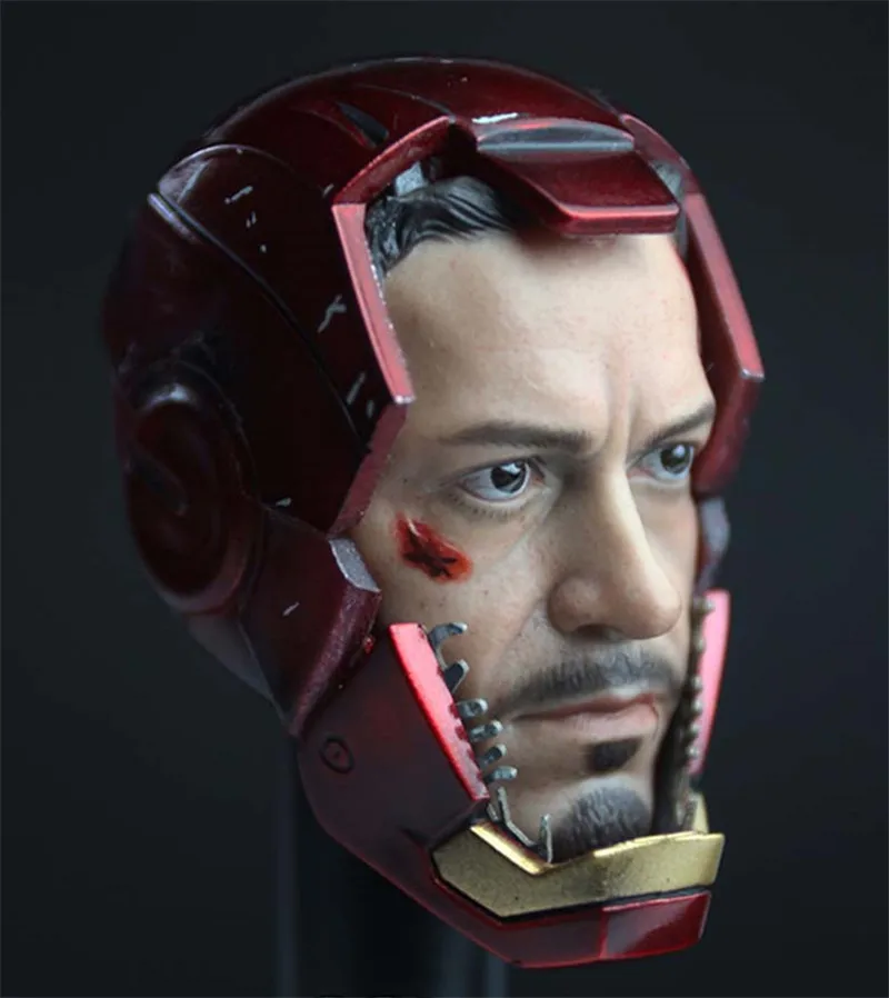 

Mnotht Head Sculpt 1/6 figure CGLT-07 Iron man HEADPLAY MK7 Battle damage helmet head + masks For 12in Action Figures L30