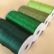 2mm cores verde chinês nó rattail cetim cabo trançado corda jóias descobertas miçangas corda 20 metros lote