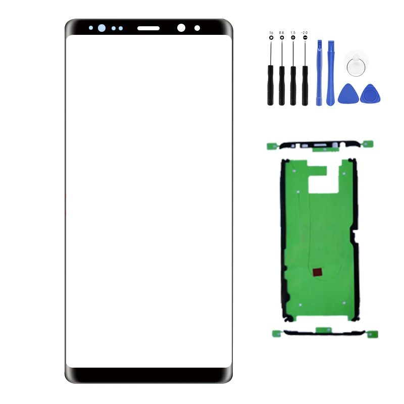 for Samsung Galaxy Note 8 N9500 N9500F Touch Screen Front Glass Touch Panel Cover Front Outer Glass Lens Repair Parts + 3M Glue