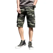 Мужские шорты Карго крутой камуфляж Лето Горячая Распродажа хлопок повседневные мужские короткие штаны Удобная брендовая одежда камуфляж мужские карго шорты