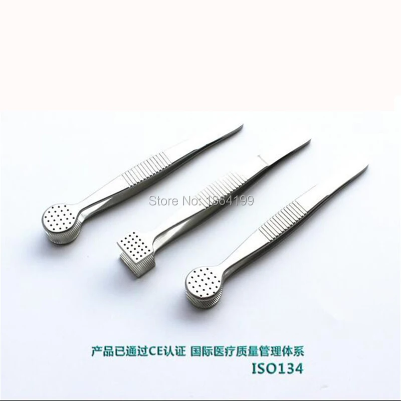

Medical Ophthalmology eyelid tweezers 2 type square head& round head10cm