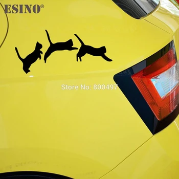 

Newest Creative Car Styling Funny Cartoon Lovely Cats Jumping Combination Car Whole Body Stickers Decal Vinyl