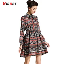 HIGBRE 2017 Lady Summer Plus Size Vintage font b Dresses b font Loose Fit Woman Chinese