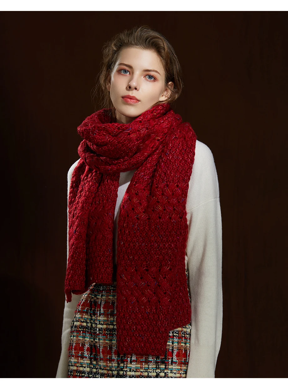 Winter Women Scarf Wool Knit Thick Scarves Female 2019 New Most Popular Design Shawls Warmer Women's Scarves Warm Ladies Scarf (6)