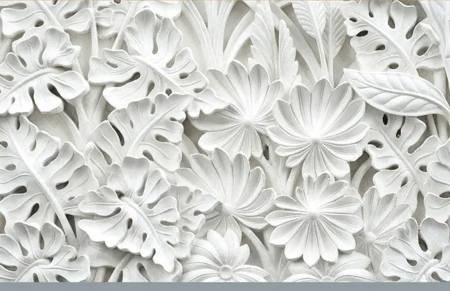 Leaf pattern plaster relief murals 3D wallpaper for walls living room TV backdrop bedroom wall painting 3D wallpaper decoration Leaf pattern plaster relief murals 3D wallpaper for walls living room TV backdrop bedroom wall painting 3D wallpaper decoration