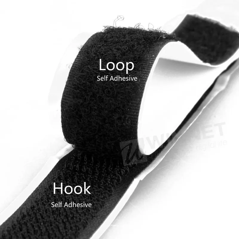 By per meter Sew on nylon fastener tape white hoop and loop tape in 2cm wide