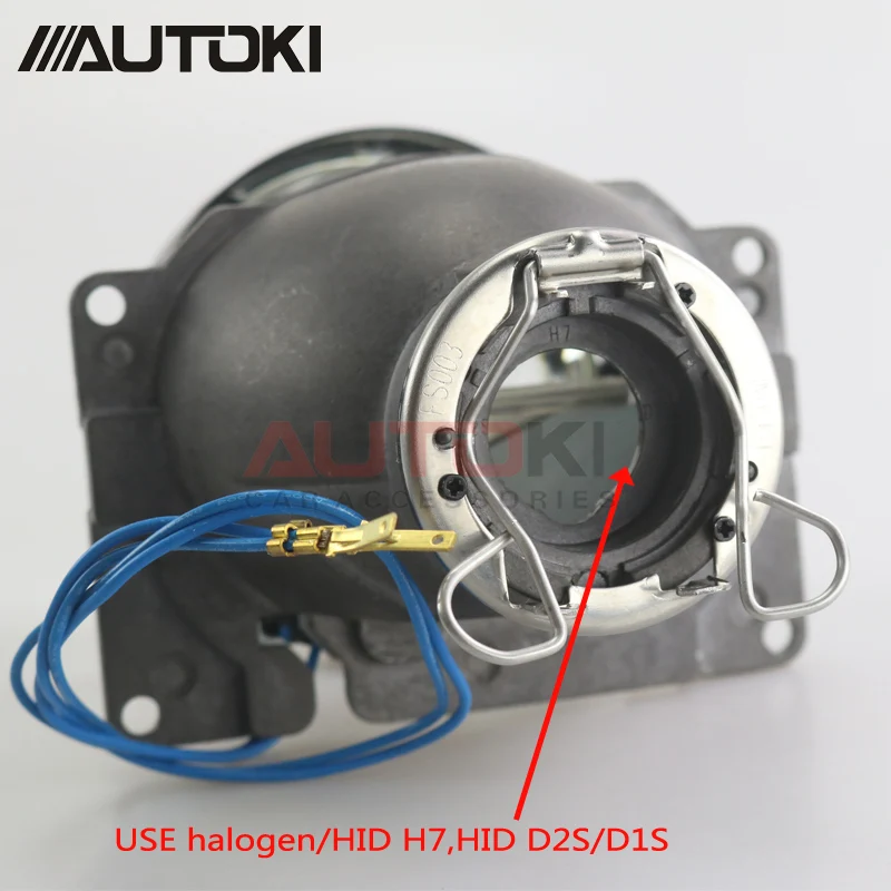 AUTOKI 3,0 дюймов H7 D2S HID Xenon/Галоген/светодиодный биксеноновый проектор Объектив LHD RHD для стайлинга автомобилей налобный фонарь тюнинг модификация