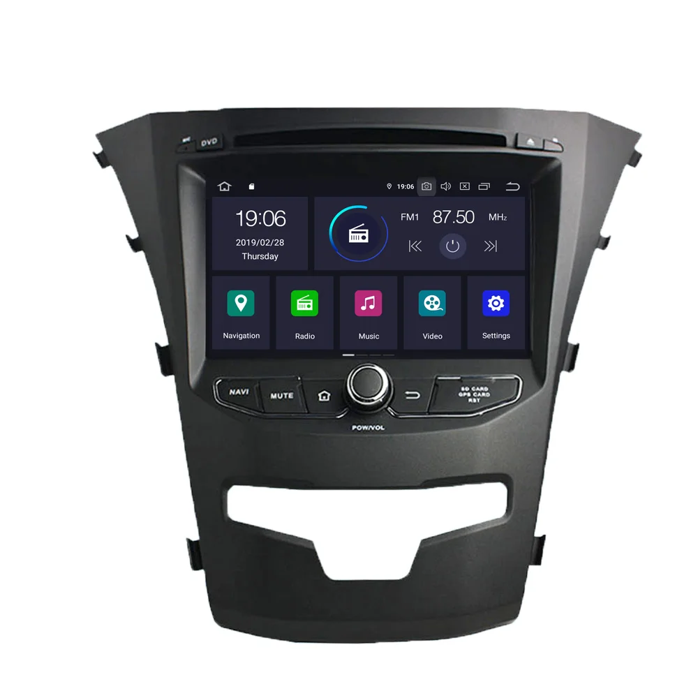

COIKA Android 9.0 System 2+16G RAM Car Head Unit For Ssangyong Korando Touch Stereo Radio Quad Core GPS Navi WIFI DVR OBD Google