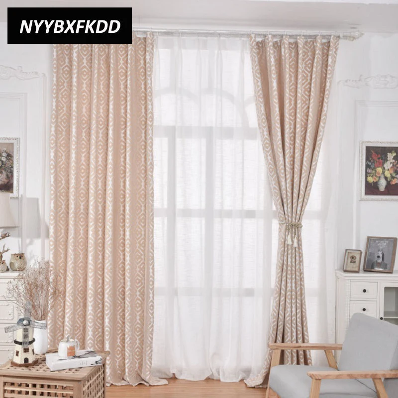 

Modern Luxury Polyester / Cotton Blackout Curtains for Living Room Window Panels Curtains for the Bedroom