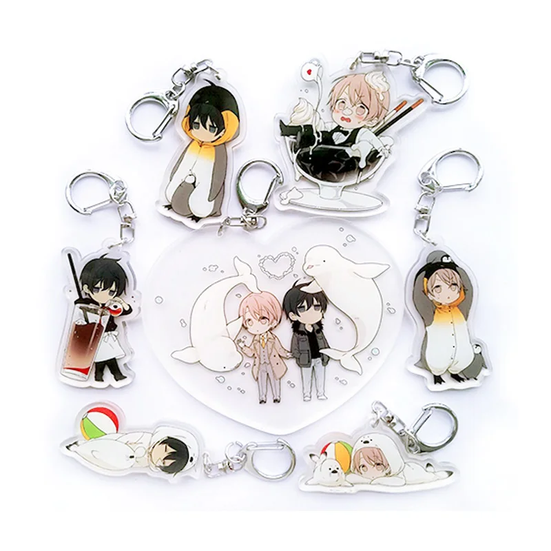 

1pcs Rare In Market Rotten Girl Boy BL Comic Ten Count Tadaomi Shirotani keychain Portachiavi Keyring Gift llavero Pendant