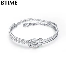 Btime nueva llegada mujeres pulseira de one direction pulseras y brazaletes de plata de la vendimia regalo joyería de los cristales de swarovski