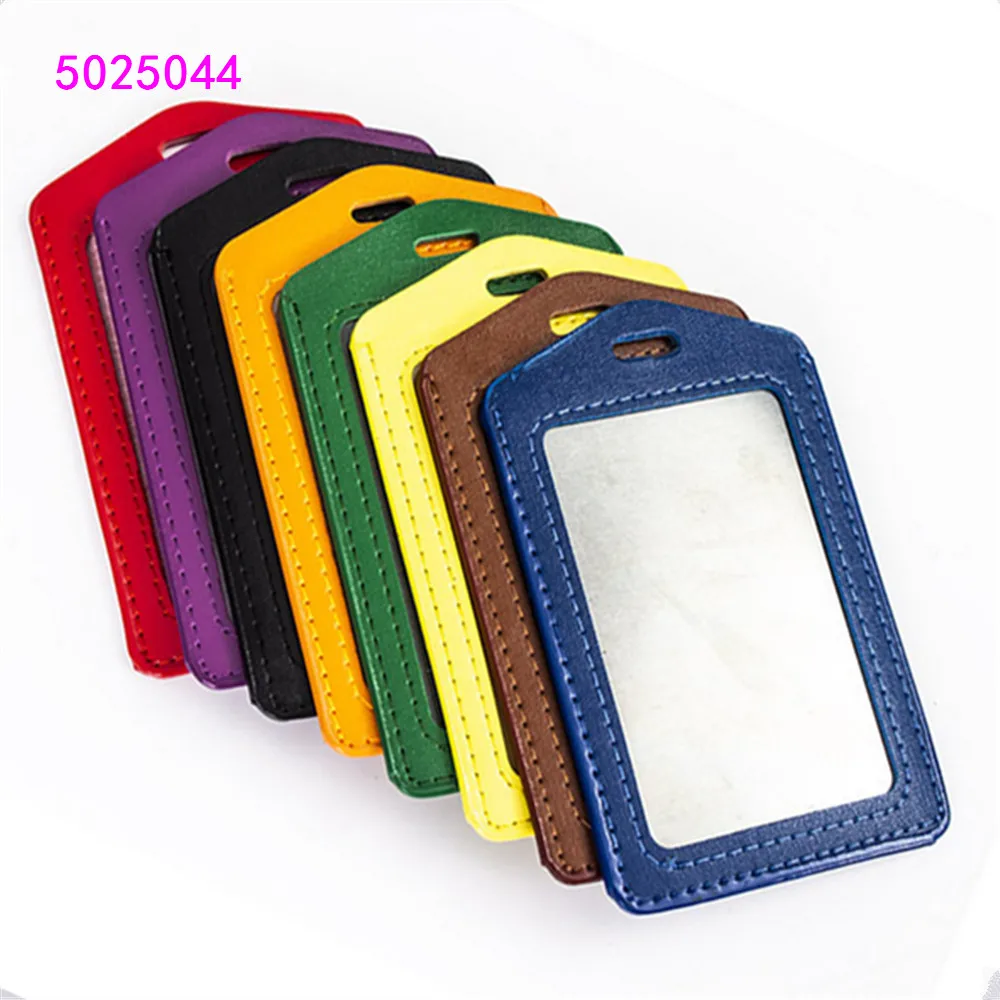 

PU Leather card sleeve ID Badge Bank Credit Card Badge Holder Accessories Reels Key Ring Chain Clips School student office