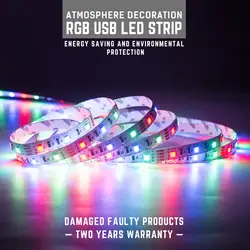 DC5V RGB светодиодные ленты свет SMD2835 0,5 м 1 м 2 м 3 м USB Powered гибкие s ТВ задний план освещение 3Key контроллер теплый белый