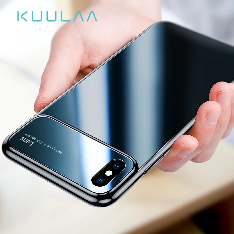Чехол KUULAA для iPhone X роскошный зеркальный стеклянный чехол телефона i Phone 7 Plus