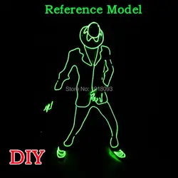 Светодиодный EL Wire костюм EL DIY Материал MJ Для мужчин Neon glow света для событий вечерние поставки