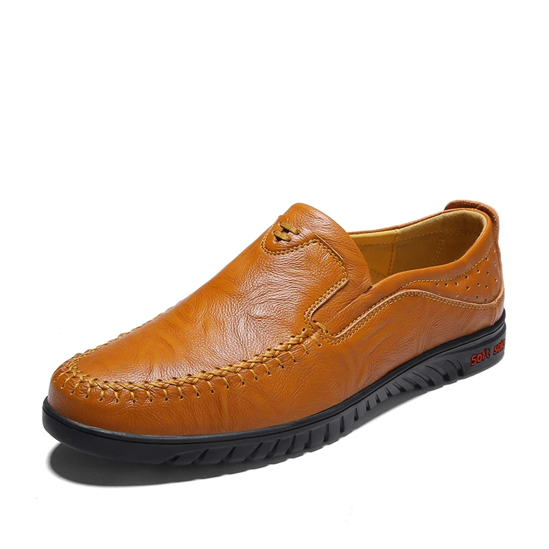 

Mens shoes genuine leather casual flats driving walking shoes for men fashion male dress shoes black brown plus size 38-47