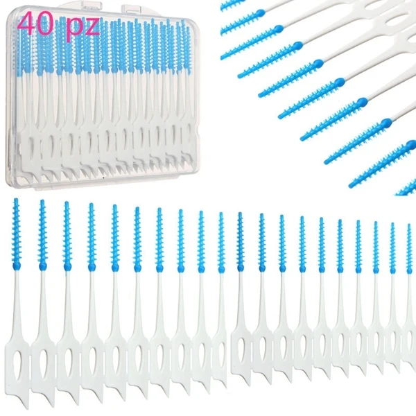 400pcs Interdental Between Teeth Floss Brush Elastic Massage Gum Toothpick