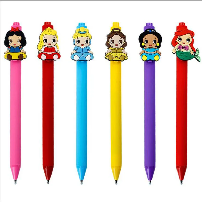

24pcs/lot Sweet Princess Gel Pens Kawaii 0.5mm Black Pen Cartoon Kid Gift office school supplies Papelaria Stationery G022