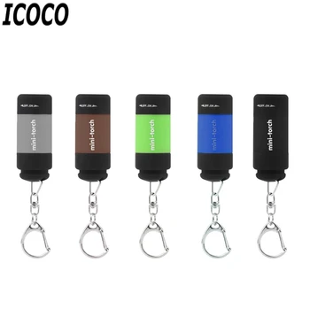 

ICOCO 1pc Portable Mini Keychain Pocket Torch USB Rechargeable Light Flashlight Lamp 0.5W 25Lm Multicolor Mini-Torch New Arrival