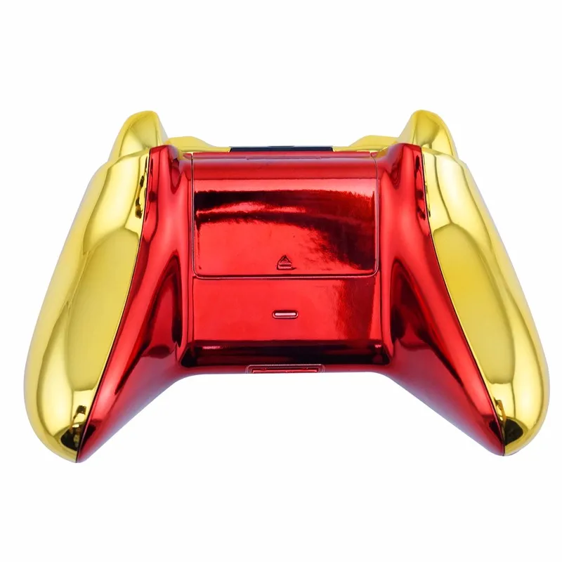 New Arrival Custom Chrome Red Replacement Shell + Gold Buttons Mod Kit for Microsoft Xbox one 1 wireless controller Iron Man  (2)