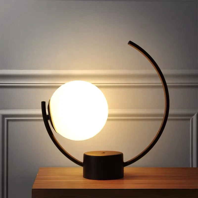  Creative Glass Bedside LED Desk Lamp Bedroom Desk Lights Living room Table Lamp Bed Light Art Deco 