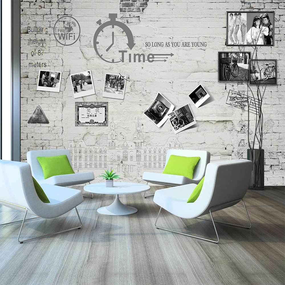 

Custom 3d wallpaper retro vintage brick wall photo background wall - silk waterproof material