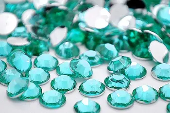 

Aquamarine Color 2mm,3mm,4mm,5mm,6mm Facets Flat Back Resin Rhinestone Nail Art Garment Decoration Stones/Beads