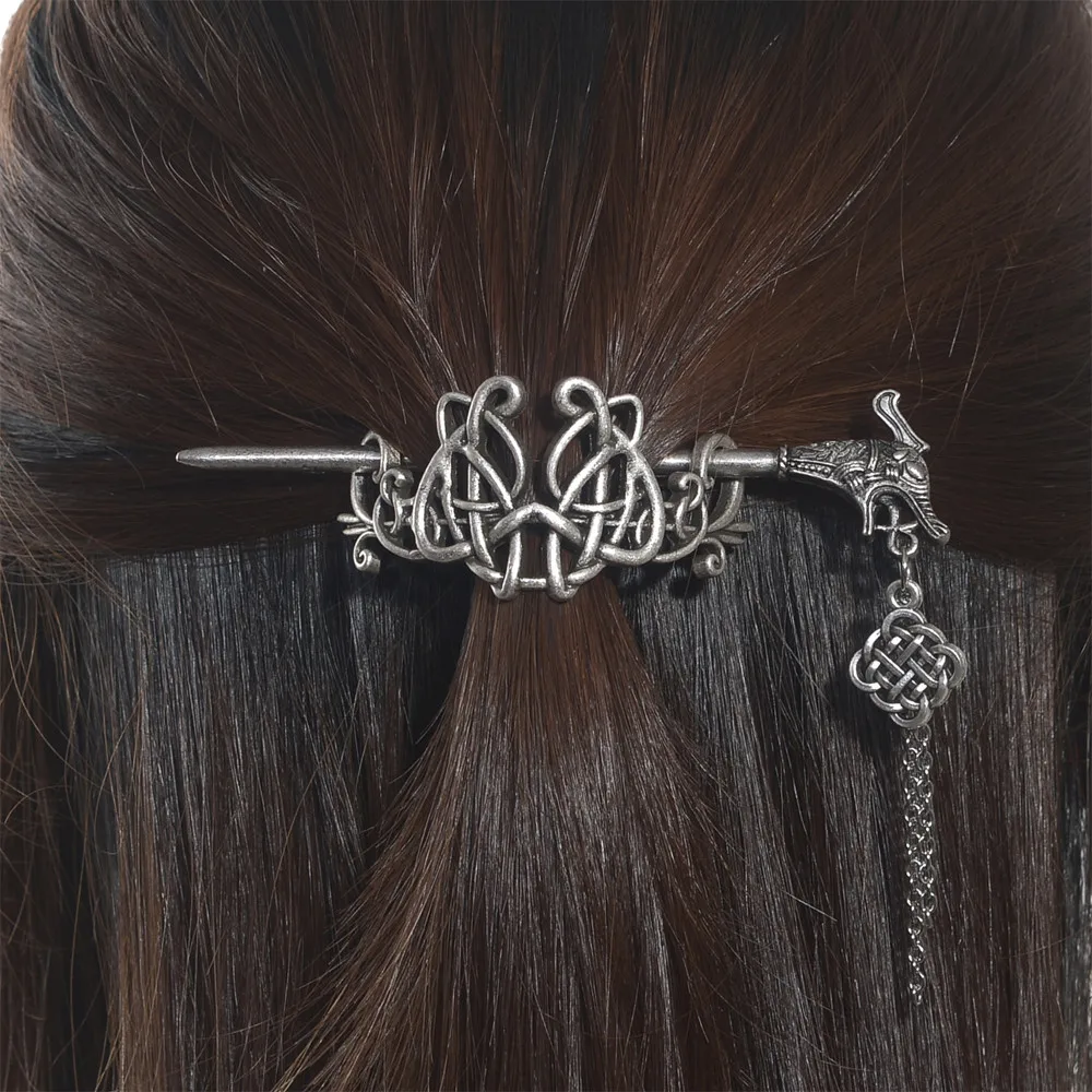 Дракон-Викинг заколки для волос, норвежский викинг, аксессуары для волос, заколки для волос, ирландский декор для длинных волос - Цвет: as photo