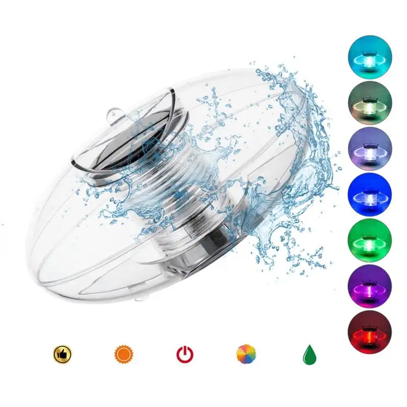 Movido a Energia Subaquática ao ar Livre para Quintal Claite Solar Colorido Água Flutuante Lâmpada Led Luz Lagoa Jardim Piscina Decoração 7 Iluminação Novelty