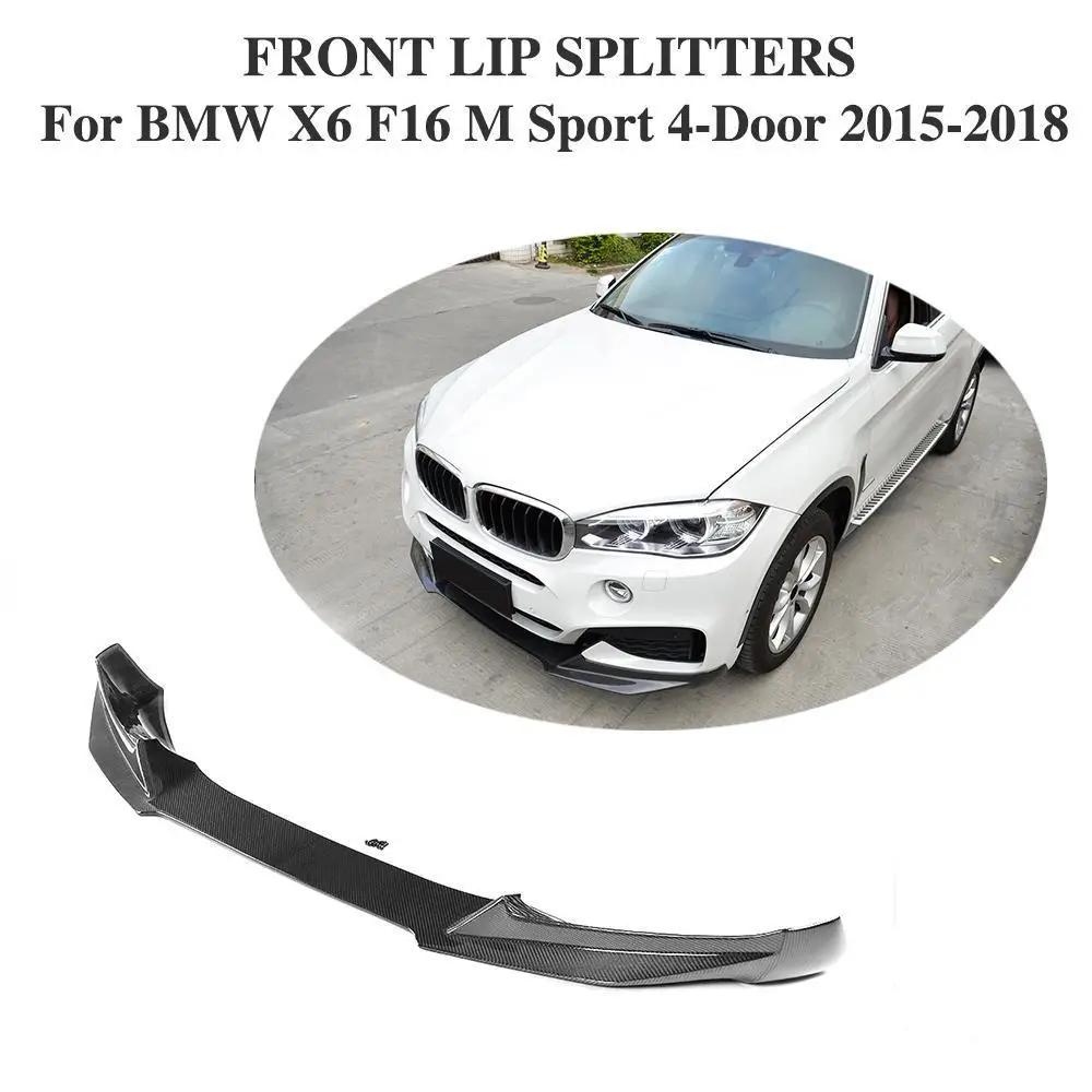 

Carbon Fiber Front Bumper Lip Spoiler Chin Protector for BMW X6 F16 M Sport M Tech Bumper 4-Door 2015 2016 2017 2018 Year