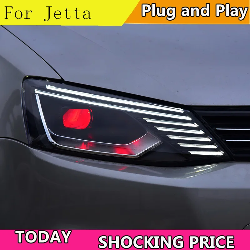 Стайлинга автомобилей головной светильник s для VW Jetta 2011 2017 светодиодный налобный