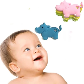 

Lovely Hippo Baby Teether Pacifier Safety Silicone Teether DIY Teething Necklace Pendant Infant Chew Charms Toys Teeth Care