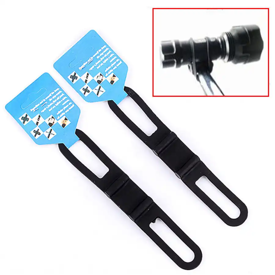 2Pcs Bike Front Light Holder Silicone Elastic Tie Rope for Bike Bicycle Camping