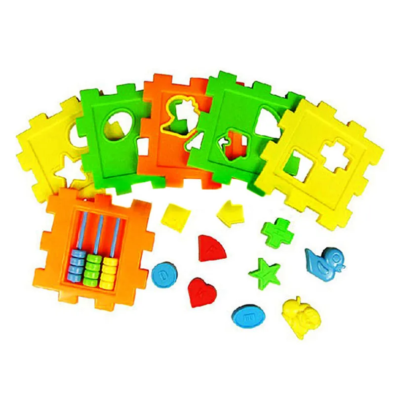 Colorful Block Magic Cube Toy Kid Educational Building Blocks Toys Matching Blocks Sorting Box Plastic Baby 3
