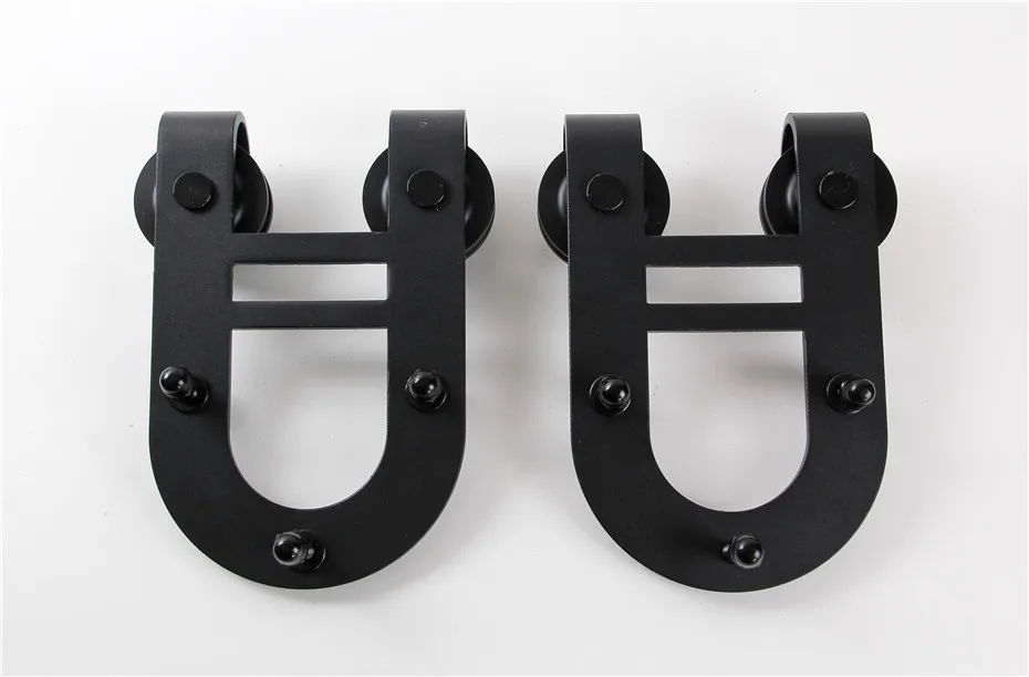 

Horseshoe U shape type high quality steel barn door spare parts 2 pieces door roller with screws
