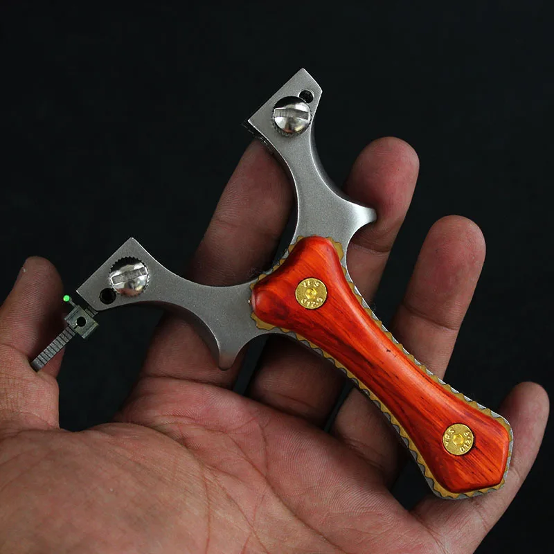 

Hunting Slingshot Rubber Band Tie-free Stainless steel Catapult With Titanium alloy Sight Outdoor Shooting Games