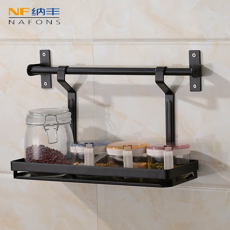 معدن قوي الأسود رف مطبخ 304 الفولاذ المقاوم للصدأ المطبخ قلادة التوابل رف الجدار شنقا حامل سكاكين تخزين حامل معدن قوي الأسود رف مطبخ 304 الفولاذ المقاوم للصدأ المطبخ قلادة التوابل رف الجدار شنقا حامل سكاكين تخزين حامل