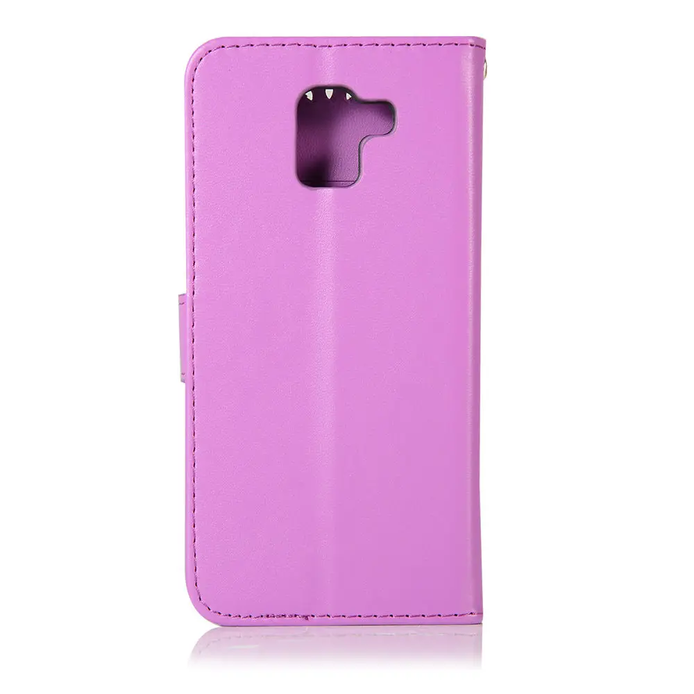 Флип чехол для Samsung Galaxy J6 2018 J600 J600F J600FN кожаный телефона с бабочками J 6 J600F/DS SM