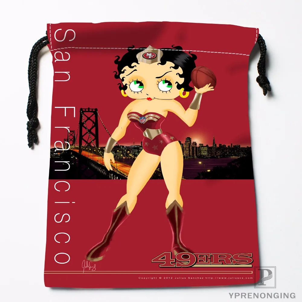 Изготовленные на заказ сумки Betty Boop на шнурке для путешествий, мини-сумка для плавания, пеших прогулок, игрушечная сумка, размер 18x22 см#0412-04-225