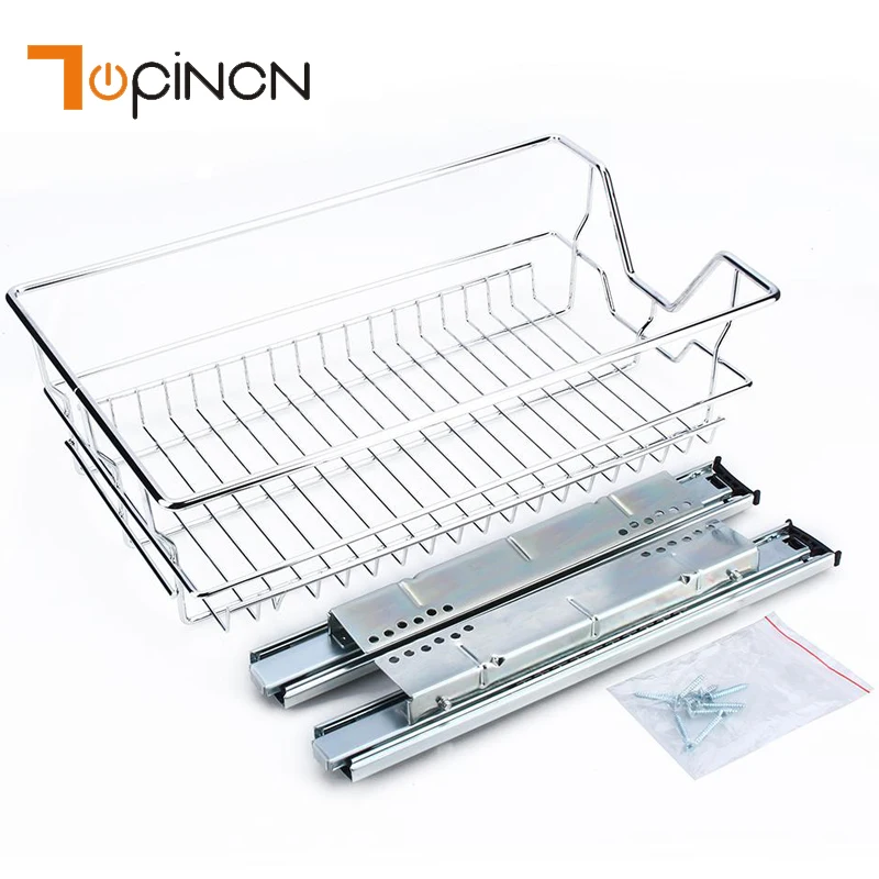 

Telescopic Kitchen Organizer Storage Shelf Drawer For 350/400/500/600MM Kitchen Cabinet Pull Basket Dish Cupboard Storage Rack