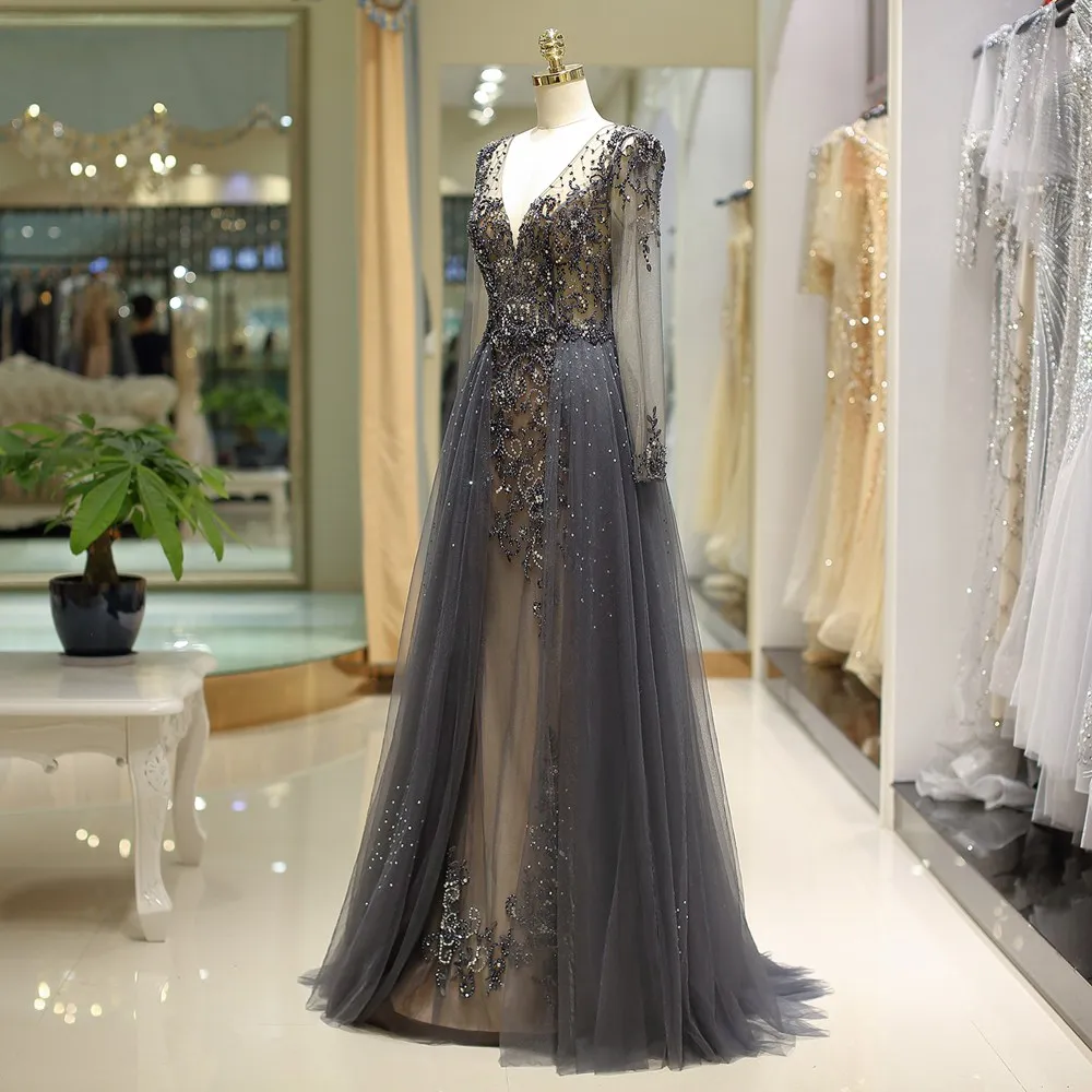 CEEWHY Vintage Saudi Arabia Evening dresses Beaded Luxury Evening Dress Long Sleeve Prom Gowns Robe de Soiree Vestido Branco CEEWHY Vintage Saudi Arabia Evening dresses Beaded Luxury Evening Dress Long Sleeve Prom Gowns Robe de Soiree Vestido Branco