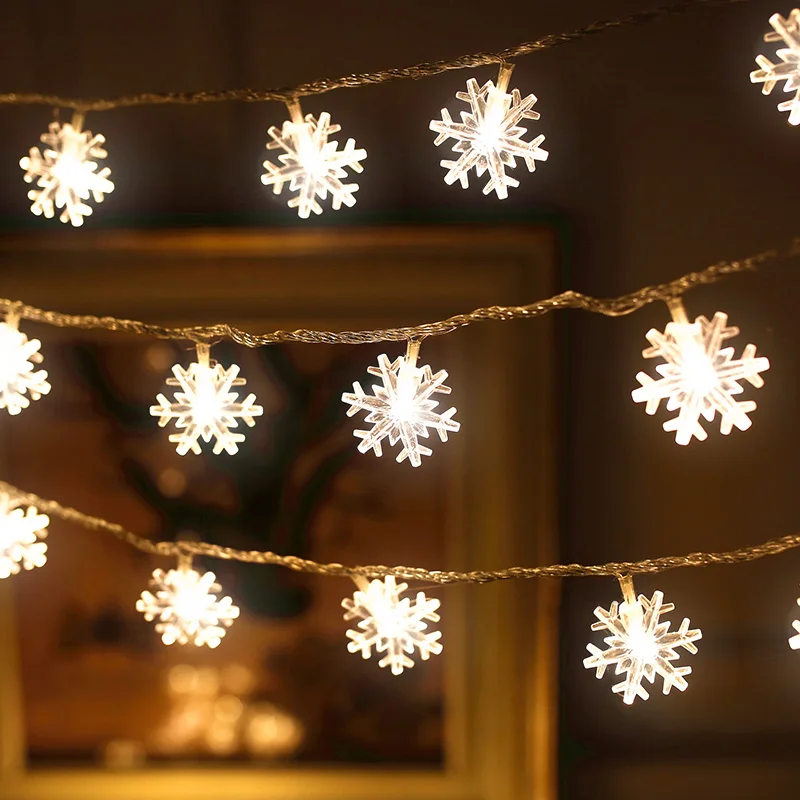 10M 100LED Christmas snowflake string lights AC 220V indoor/outdoor